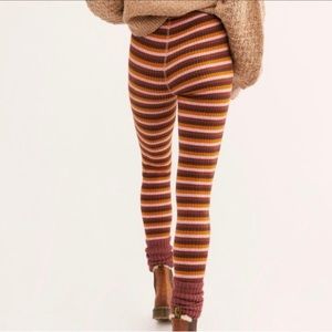 Free People Scrunch and Snuggle Striped Lounge Leggings